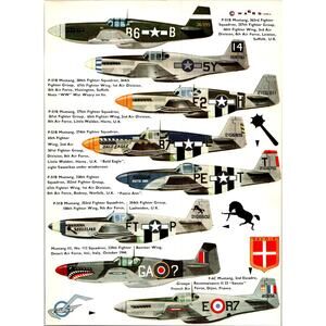 P-51B Mustang 353rd Fighter Squadron 1969 Aircraft Warplane Print SV27-3